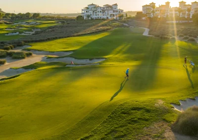 Green de Hacienda Riquelme Golf fotografiado por Juan Cánovas al atardecer